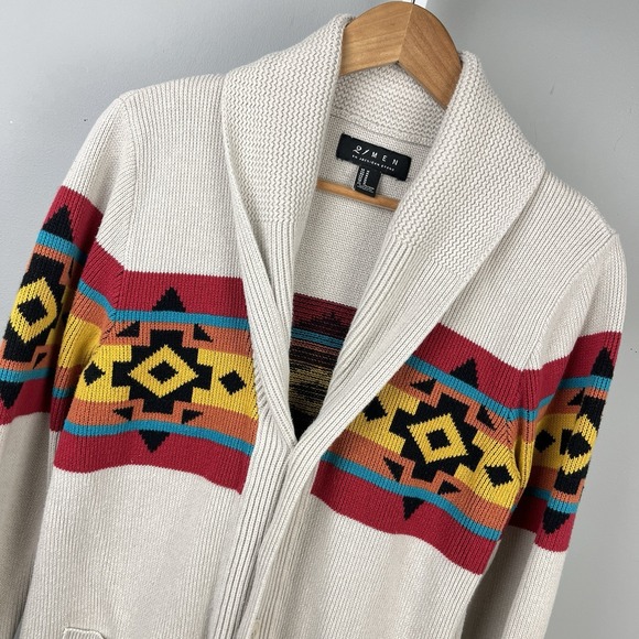 Forever 21 Other - Forever 21 Men Aztec Cardigan Sweater Mens M Button Front Shawl Collar Western